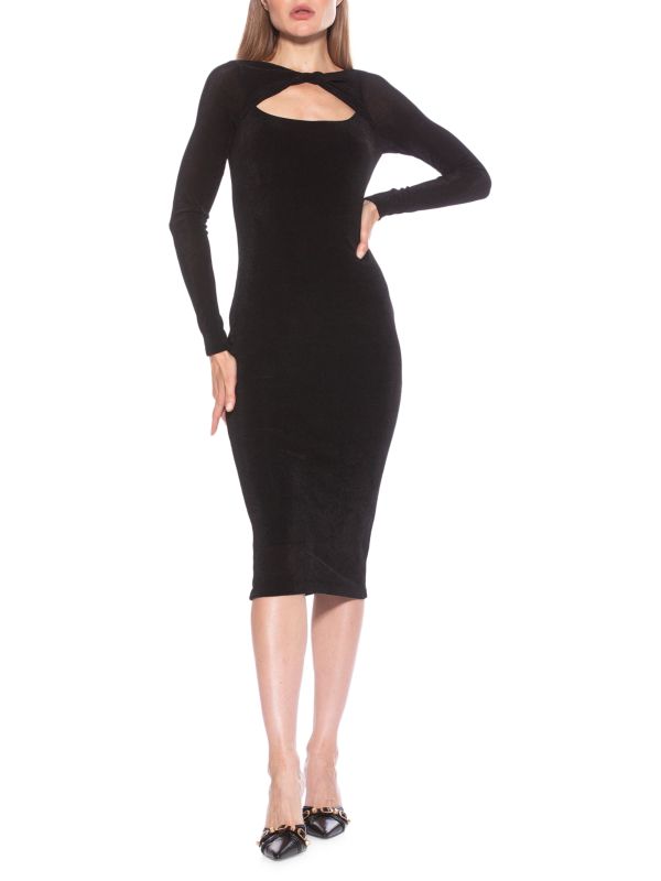 Alexia Admor Tanya Twist Front Midi Bodycon Dress